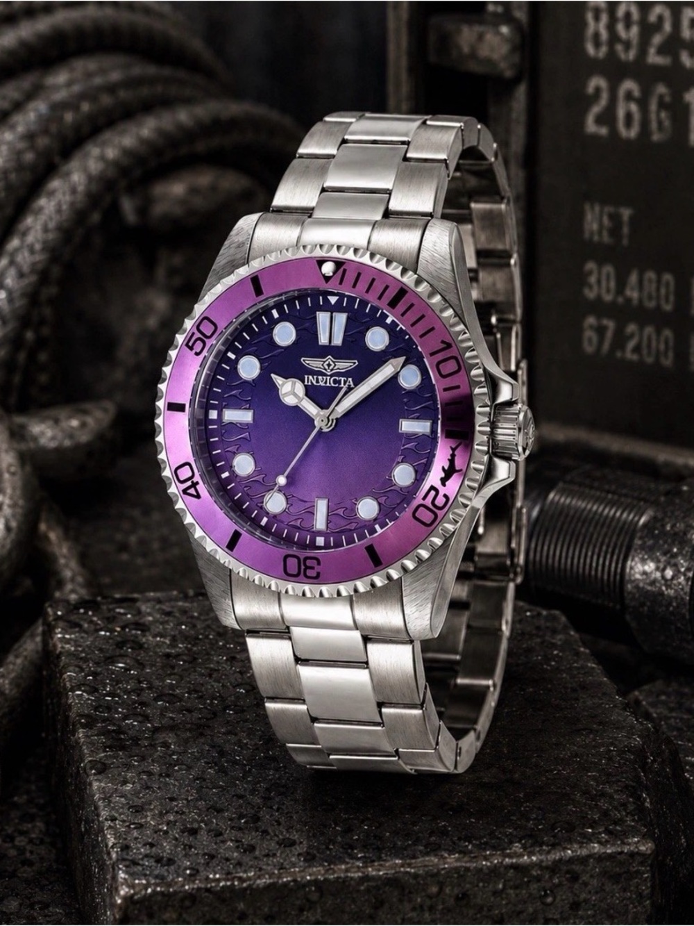 Invicta Pro Diver Men's Watch 43mm Steel  New PURPLE COLOR DIAL 50505 #423